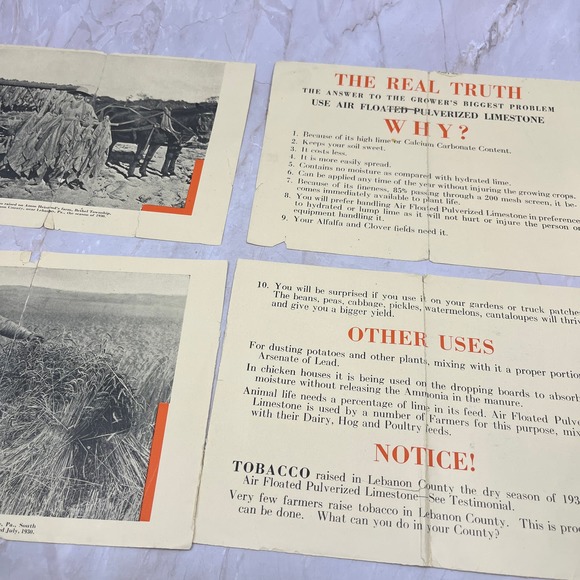 c1920 H.E. Millard's Limestone Products Fold Out Brochure Annville PA TI8-S5 - Picture 2 of 2